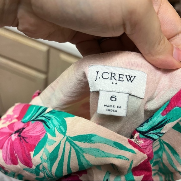 J Crew Factory Floral Cotton Wrap Dress Size 6 O - Picture 5 of 6